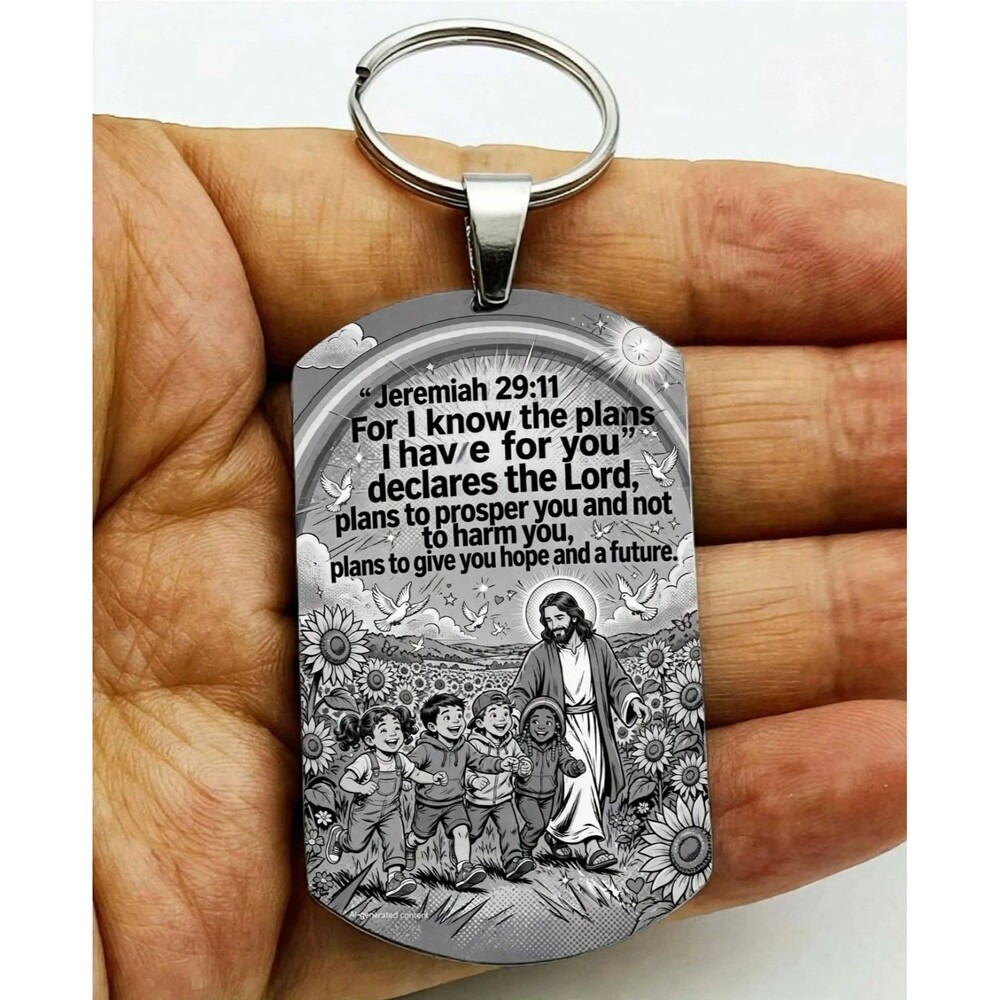 Jeremiah 29 : 11 God Lord Jesus Christ Stainless Keychain Reminder Faith Bless